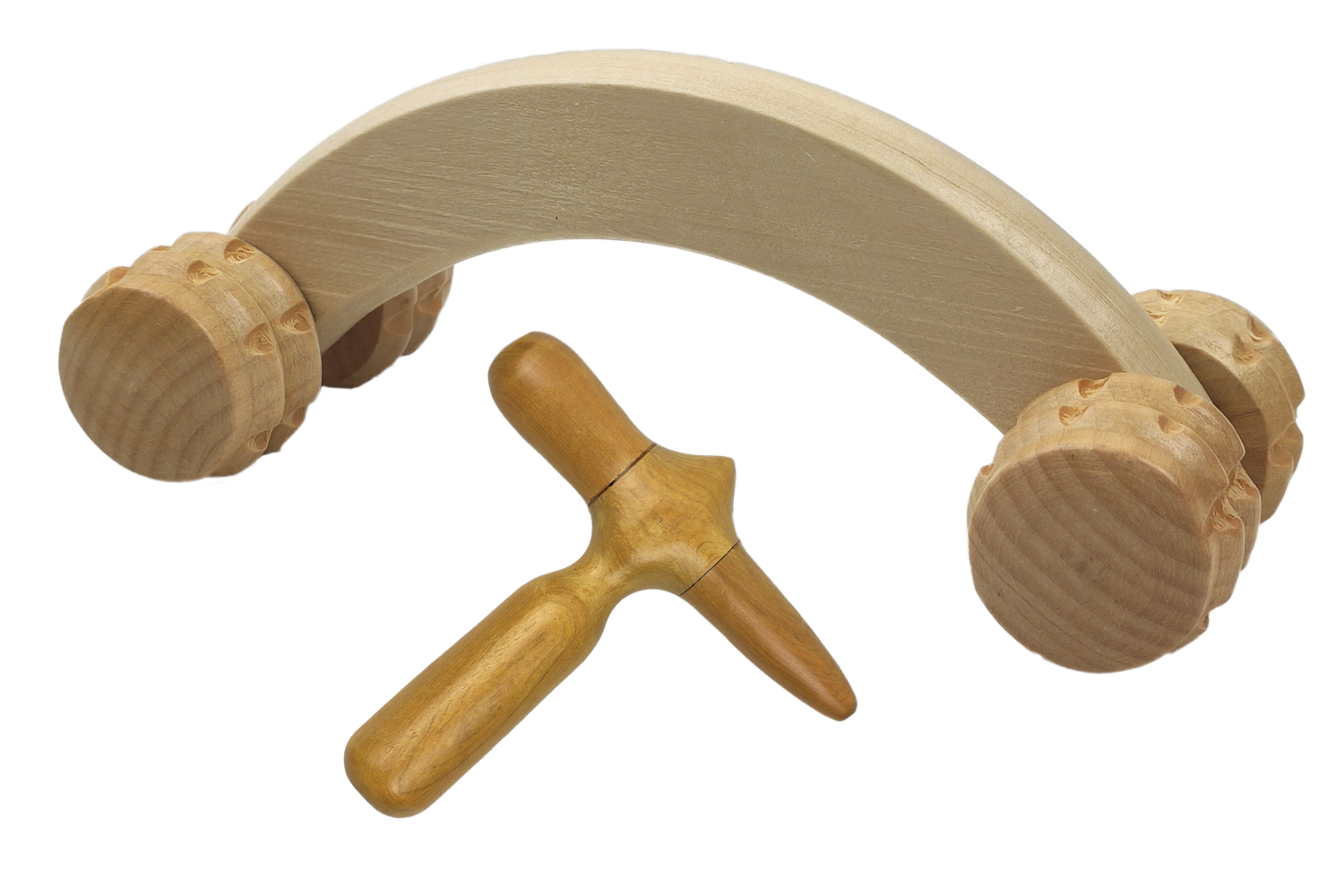 Wooden Massage Tools - Hammer and Car for Gentle Muscle Relief