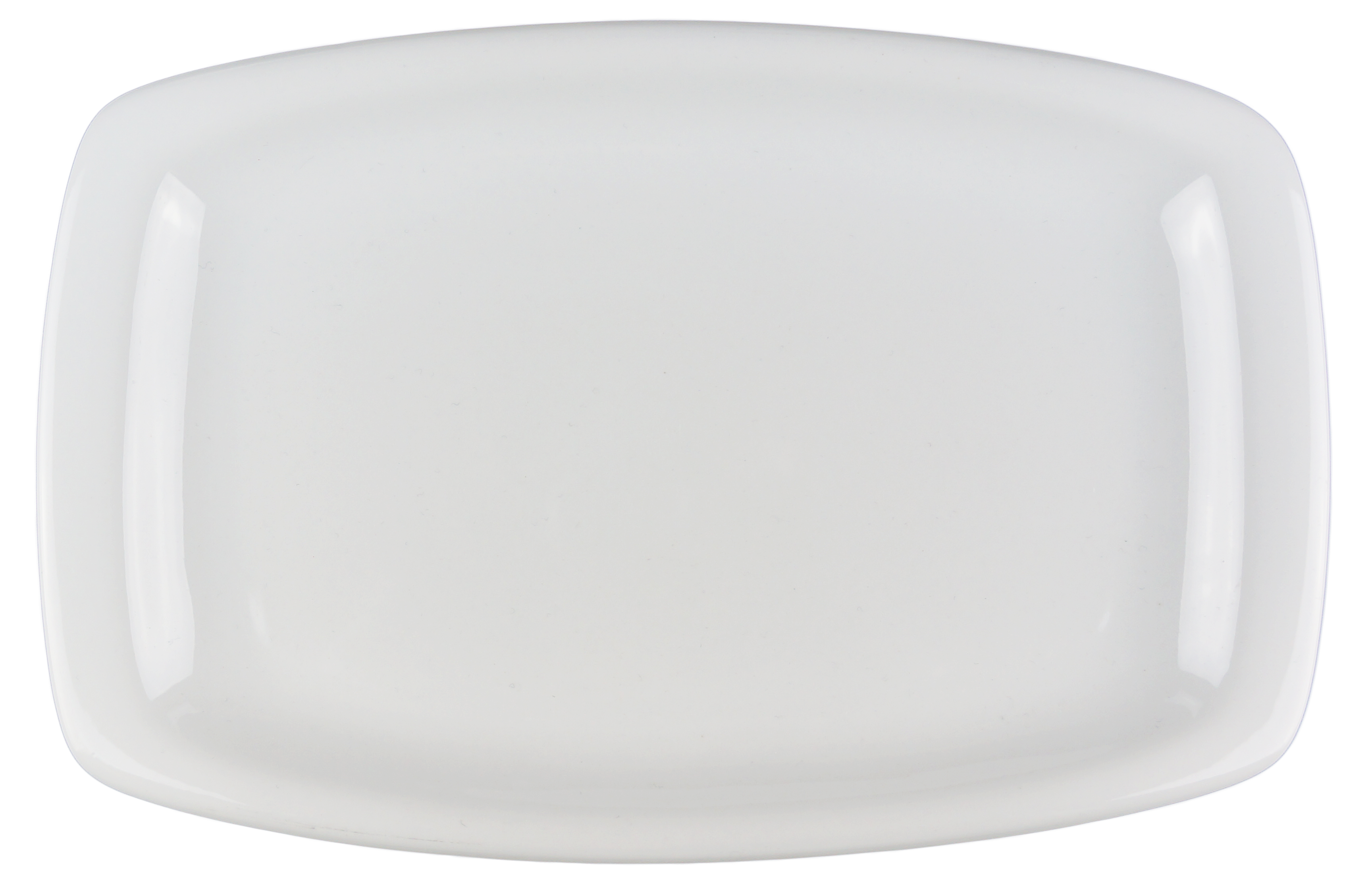 Rectangular Porcelain Plate Rounded Edges - 6 pack