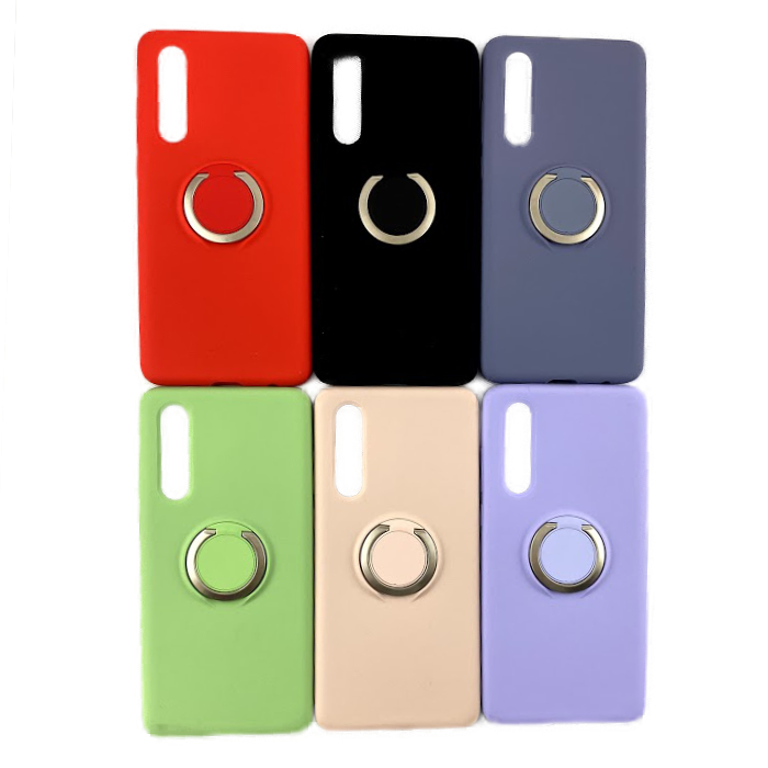 Huawei P30 silikon mikrofiber skal - Ringhållare