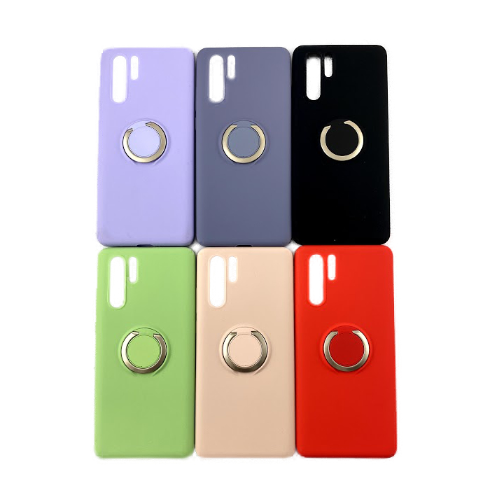 Huawei P30 Pro Silikon Mikrofiber Skal - Ringhållare