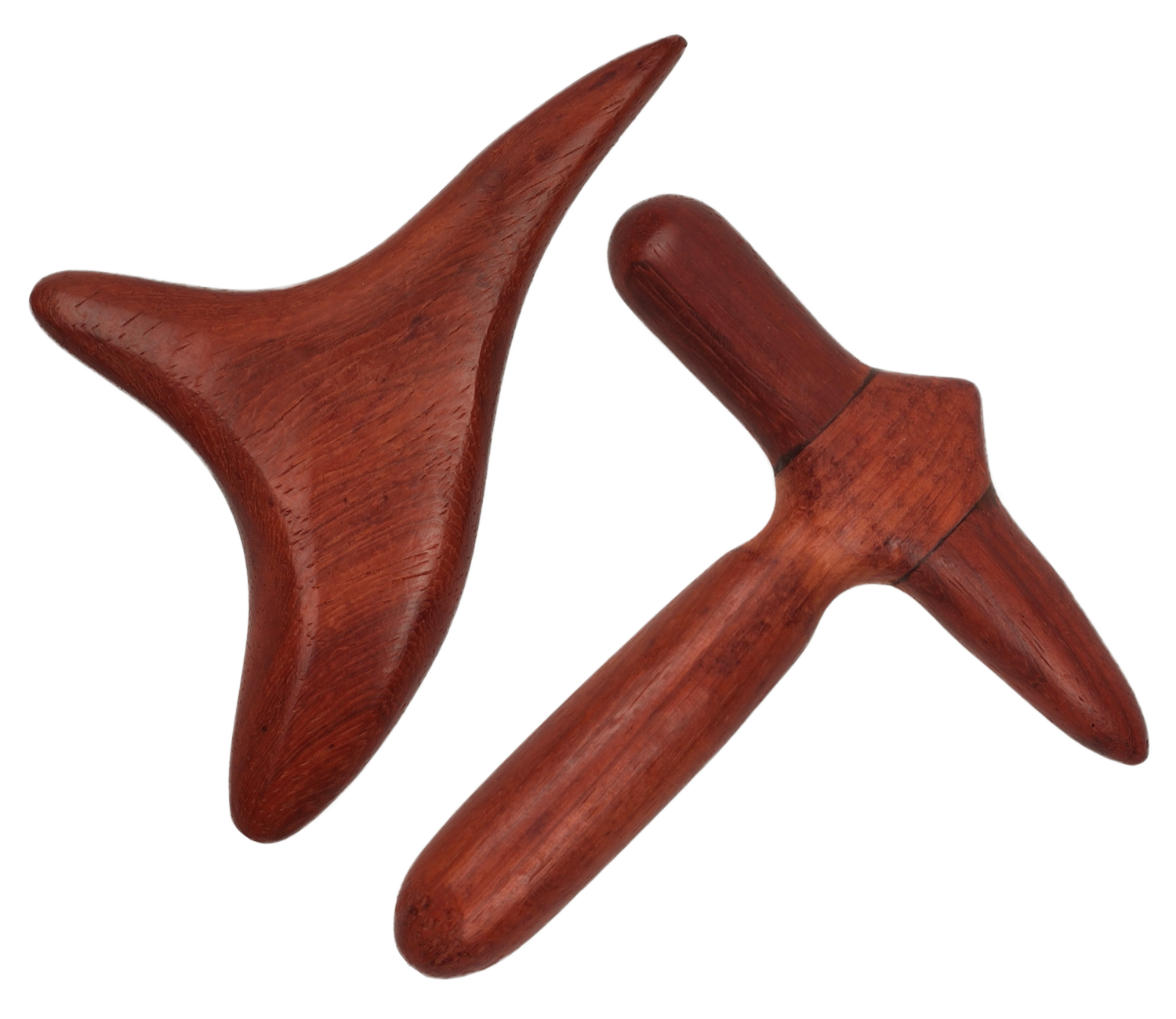 Wooden Massage Tool for Relaxation Combined Triangle &amp; Hammer Wine Red