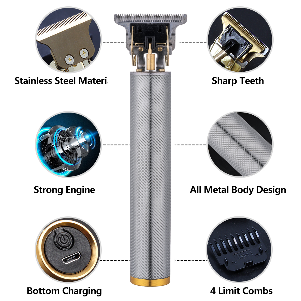 Hair & Beard Trimmer Deluxe Kit + Free Hairdresser's Apron - Silver - 4