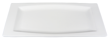 Rectangular Porcelain Plate - Oblong Soft-shaped - 6 pack
