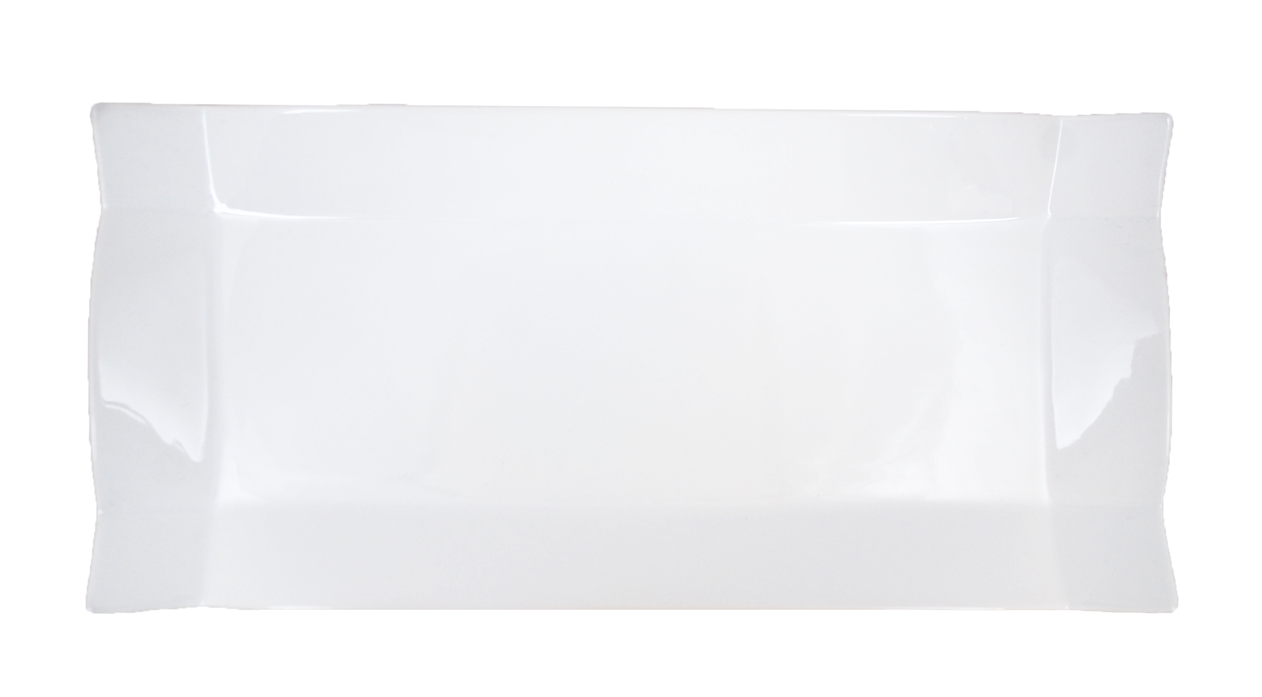 Rectangular Porcelain Plate Folded Edges - 10 pack - 2