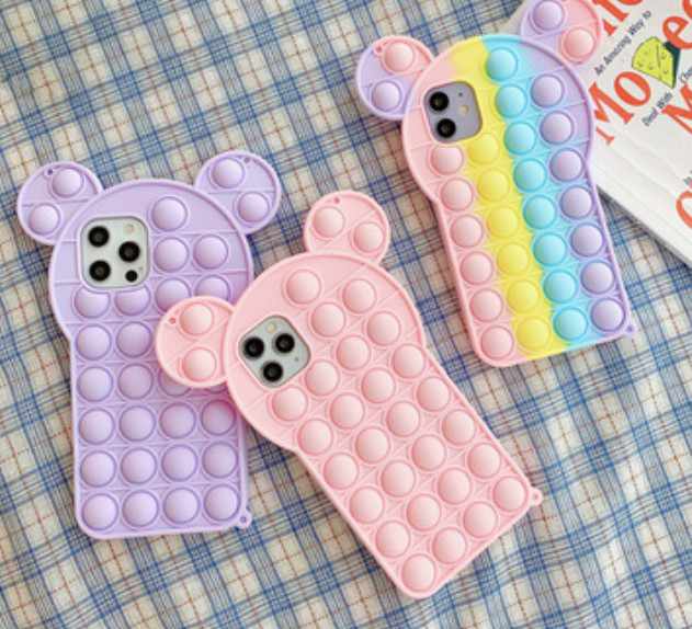 iPhone 12 Pro Max Skal - Pop it Fidget Multicolor Nalle