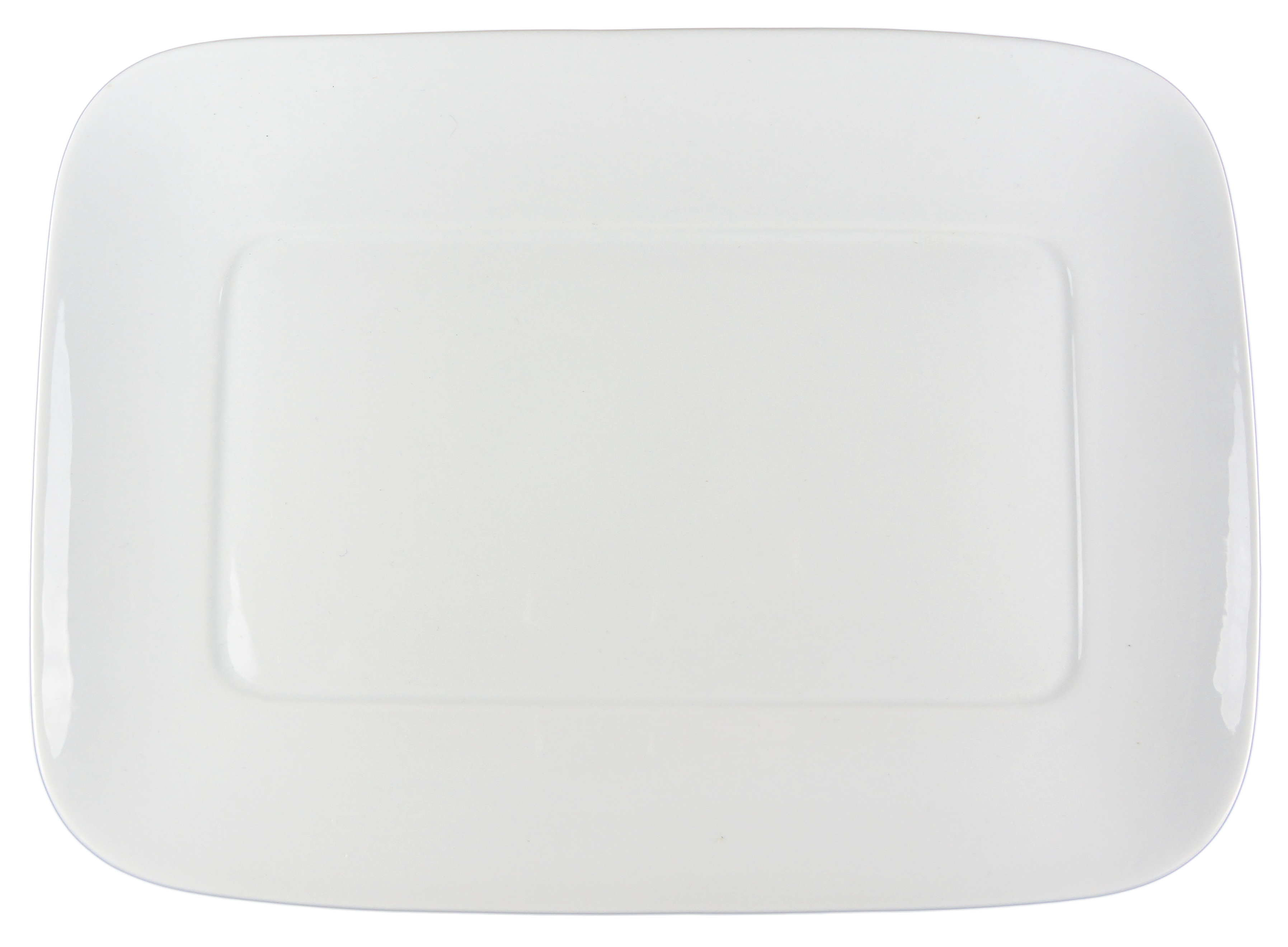 Oblong Porcelain Plate - Rounded Edges - 6 Pack