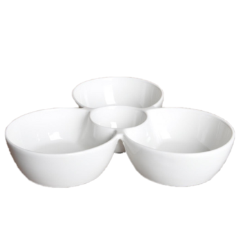 Porslins Tallrik treklöver – Större - 3 pack