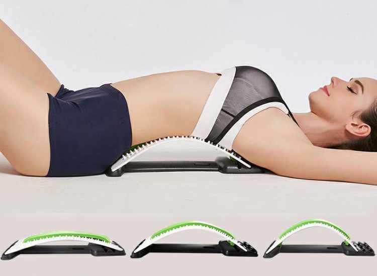 Back stretcher and lumbar support 3-step- White/Green - 2