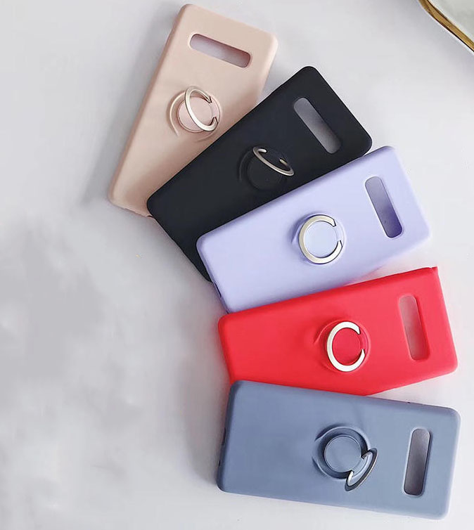 Samsung Galaxy S10e Case - Microfiber Silicone with Ring Holder