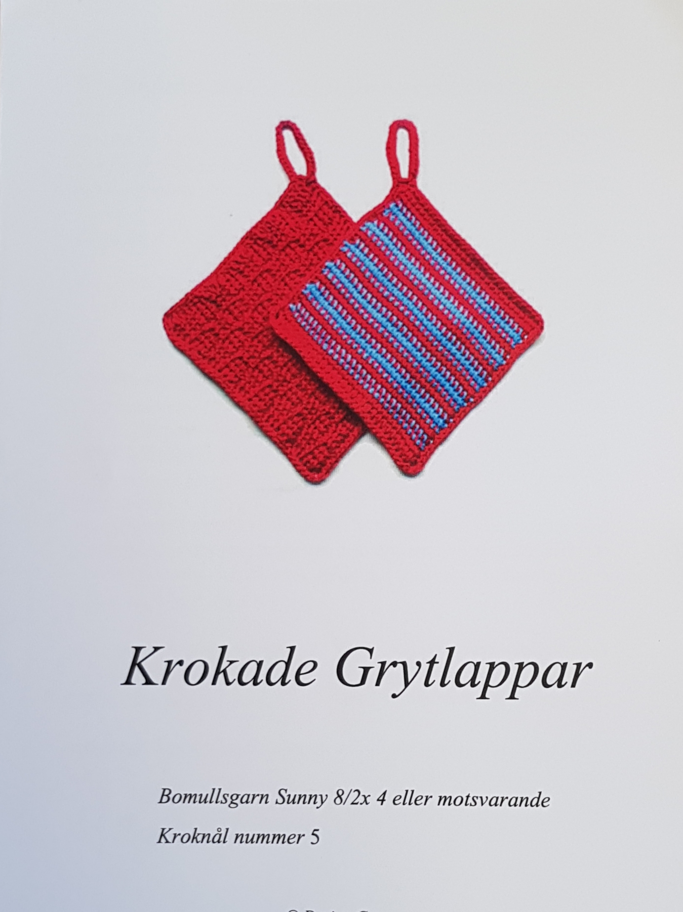 Krokade Grytlappar Röd