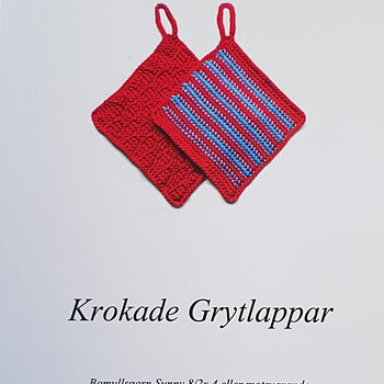 Krokade Grytlappar Röd