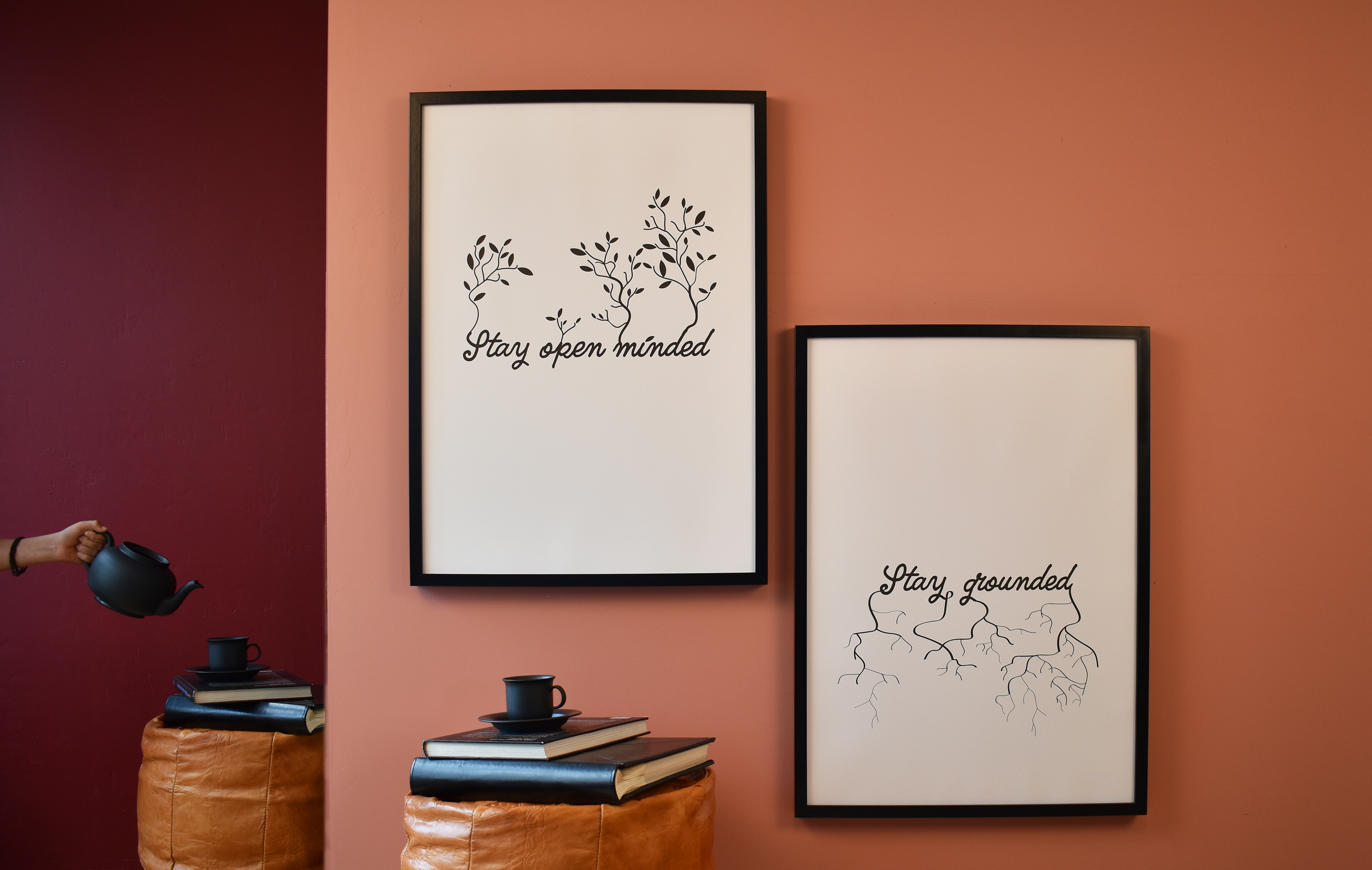 Stay grounded, svartvit poster 50x70cm - 3