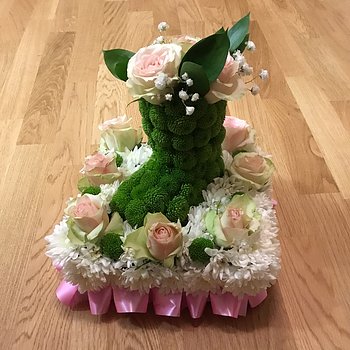 Blomsterdekoration rosa stövlar - nr 718