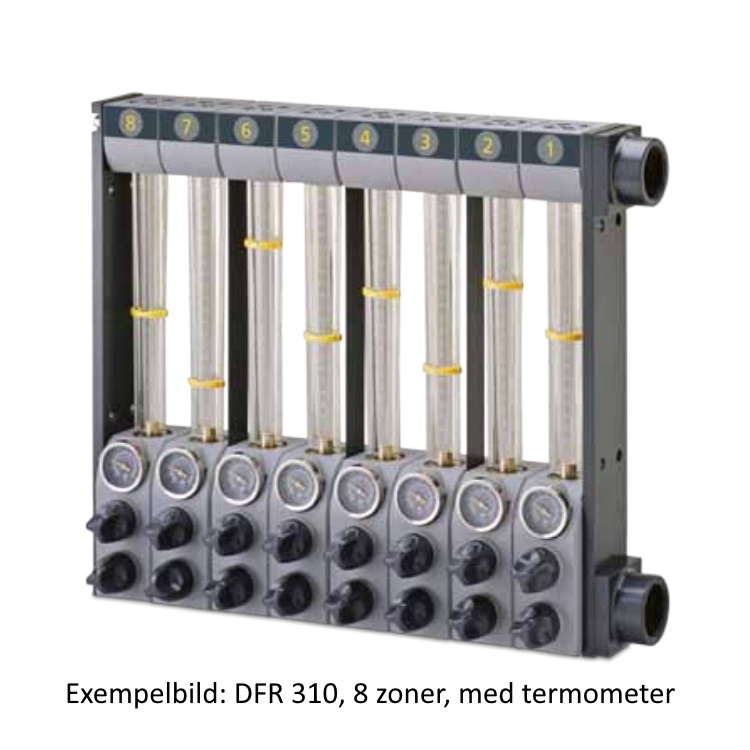 Flödesregulator DFR 310 med termometer 10 kretsar