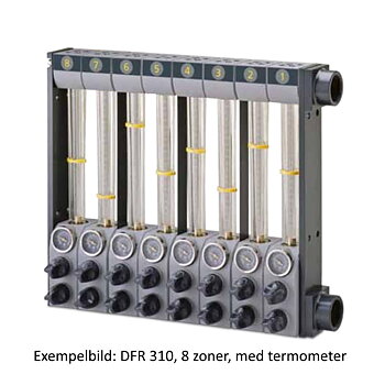 Flödesregulator DFR 310 med termometer 12 kretsar