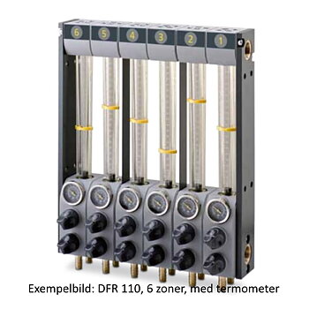 Flödesregulator DFR 110 med termometer 7 kretsar