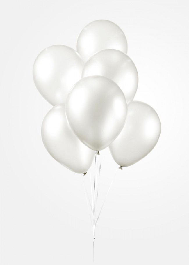 50-pack Ballonger Pärlemor vit 
