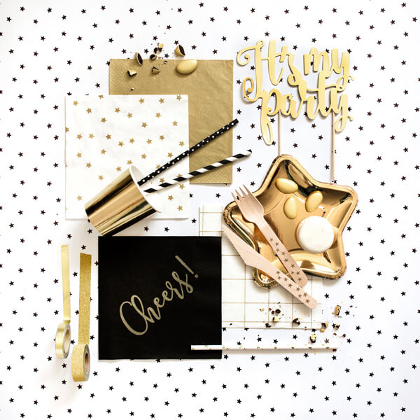 Papptallrikar metallic guld Stjärna - 2