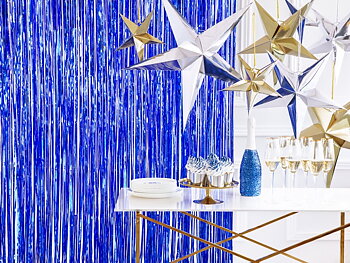 Draperi metallic blå