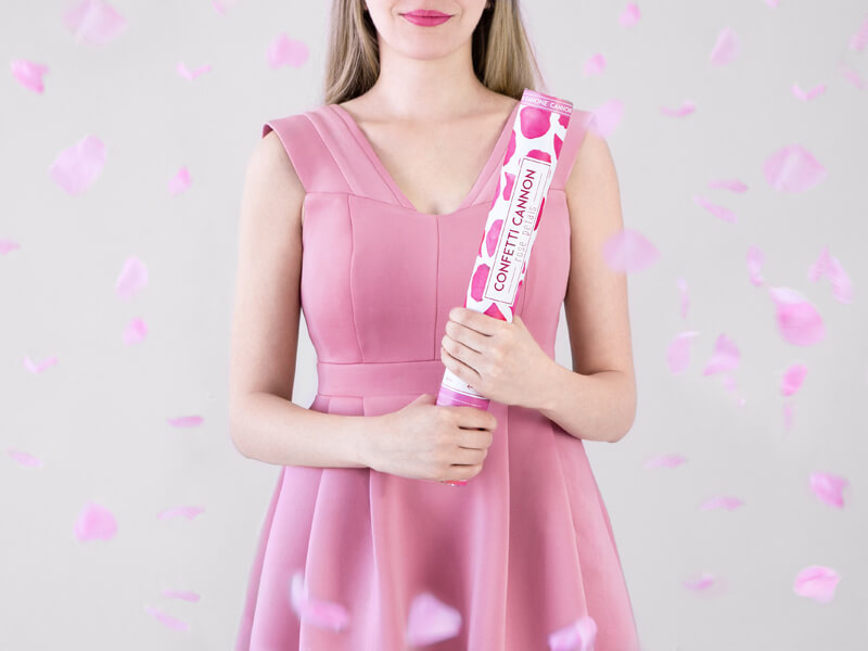 KONFETTIKANON | 40cm | rosa rosenblad - 2