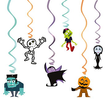 Hängande Swirls Halloween Monsters 6-pack