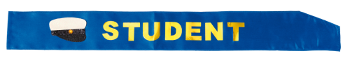 Sash Student med studentmössa Blå/Guld