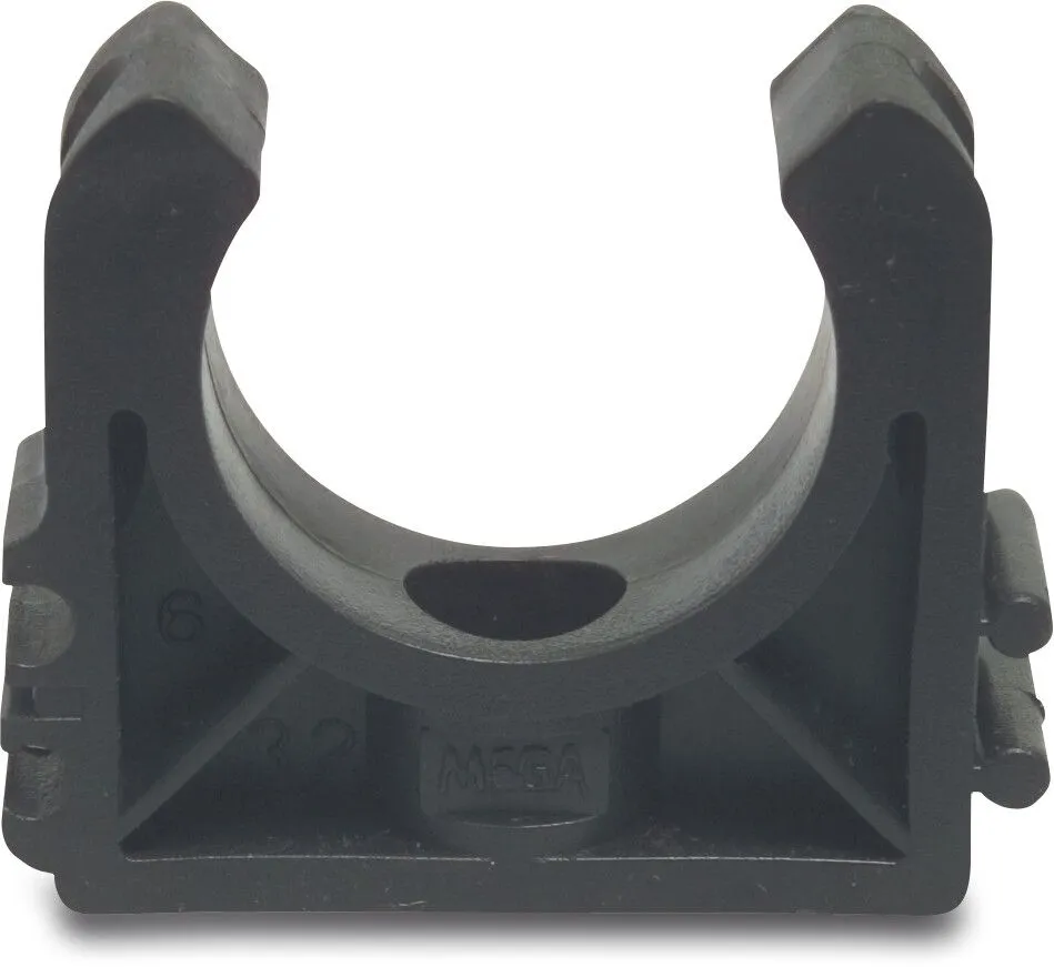 Rörklämma PP 25 mm svart type 2