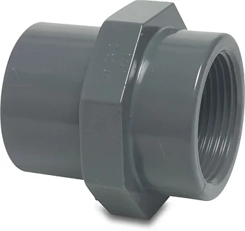 PVC-Övergångsnippel 40/50 mm x 2" limsockel/limkoppling till invändig gänga 10bar