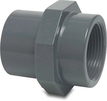 PVC-Övergångsnippel 63/75 mm x 2" limsockel/limkoppling till invändig gänga 10bar