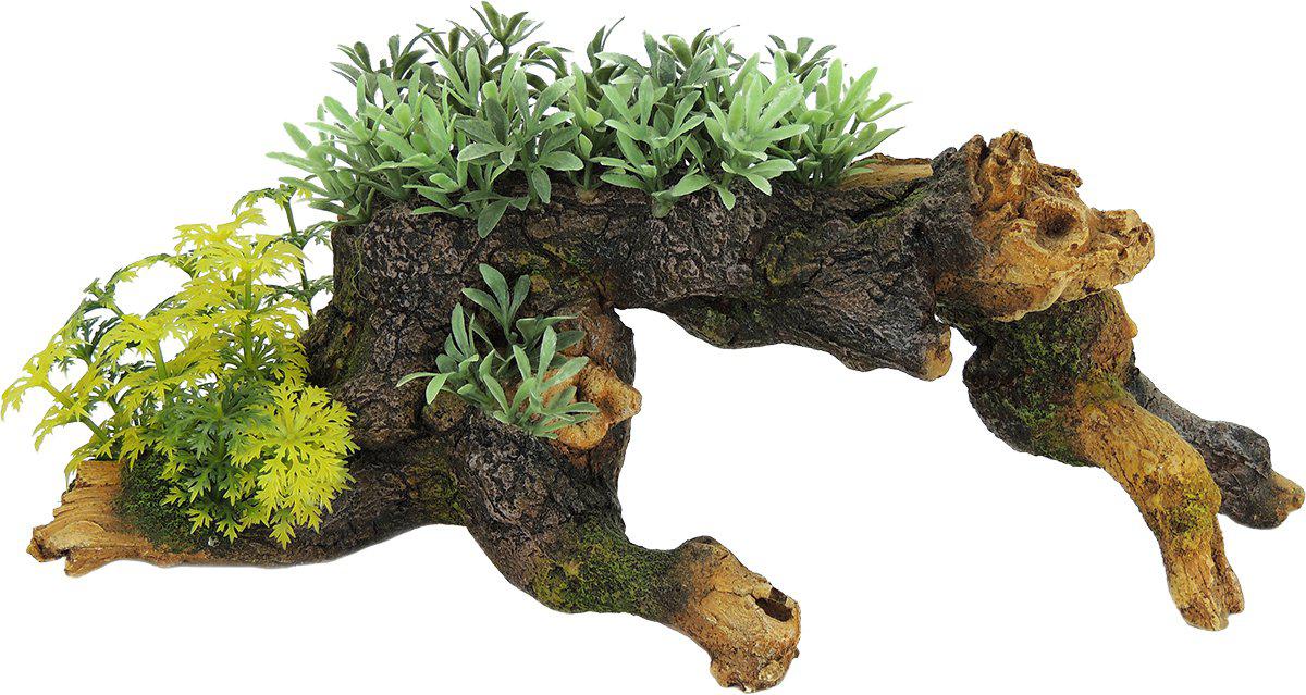 Classic Wood With Plants 328X130X130 mm