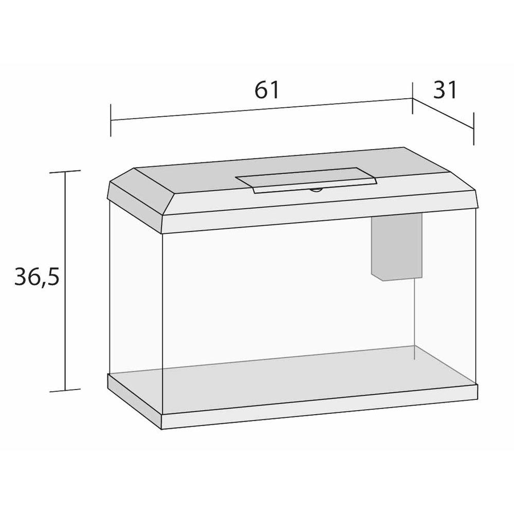 Juwel Primo 60 Akvarium 2.0 Svart LxBxH: 61x31x36,5cm 57 liter - 2