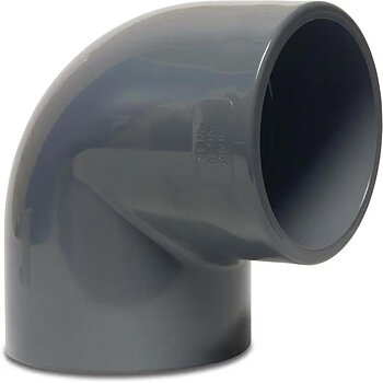PVC-Vinkel 90° Grå 50 mm  (16 bar)