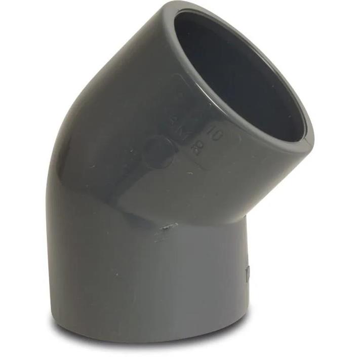 PVC-Vinkel 45° Grå 50 mm (16 bar)