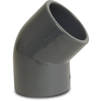 PVC-Vinkel 45° Grå 50 mm (16 bar)