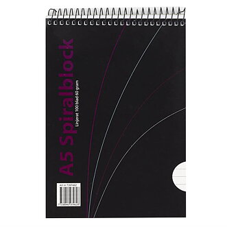 Spiralblock A5 linjer,100 blad