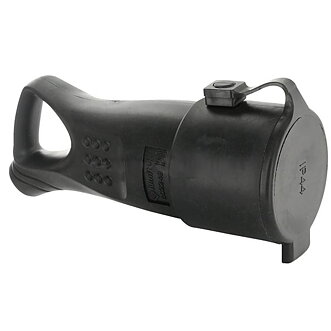 Skarvuttag med lock svart ip44