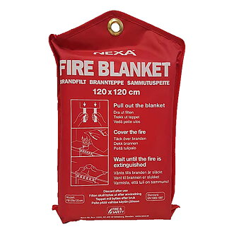Brandfilt silikon röd 120 x 120 cm