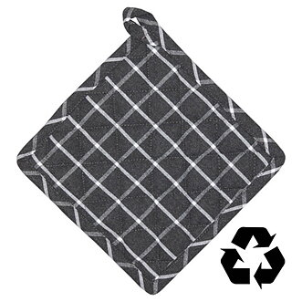 Grytlapp 2-pack.svart ruta+grå