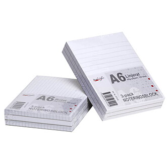 Block A6 ,linjer,3-pack limmad