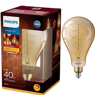 Led fil stor glob 6,5we27 guld