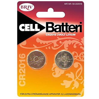 Batteri Knappc.CR2016 2-pack.