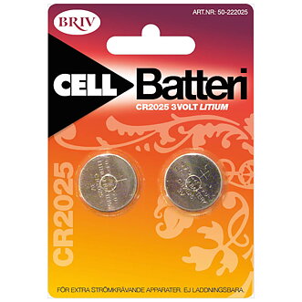 Batteri Knappc.cr2025 2-pac