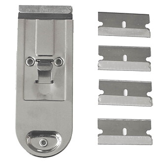 Glashällsskrapa metall +4-blad. 