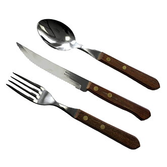 Stekbestick rostfri/trähandtag