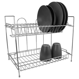 Diskställ Diskhylla 2 vån krom 40cm