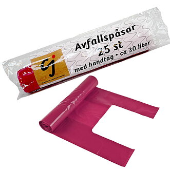 Avfallspåsar 25 st, 30 l. röd