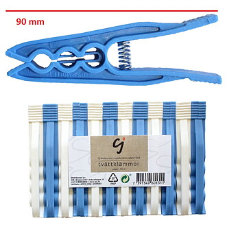 Tvättklämma plast 12-pack