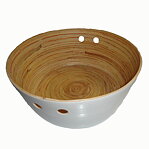 Skål bambu 25x10 cm vit lackad
