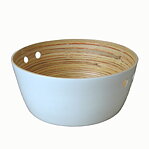 Skål bambu 30x13 cm vit lackad