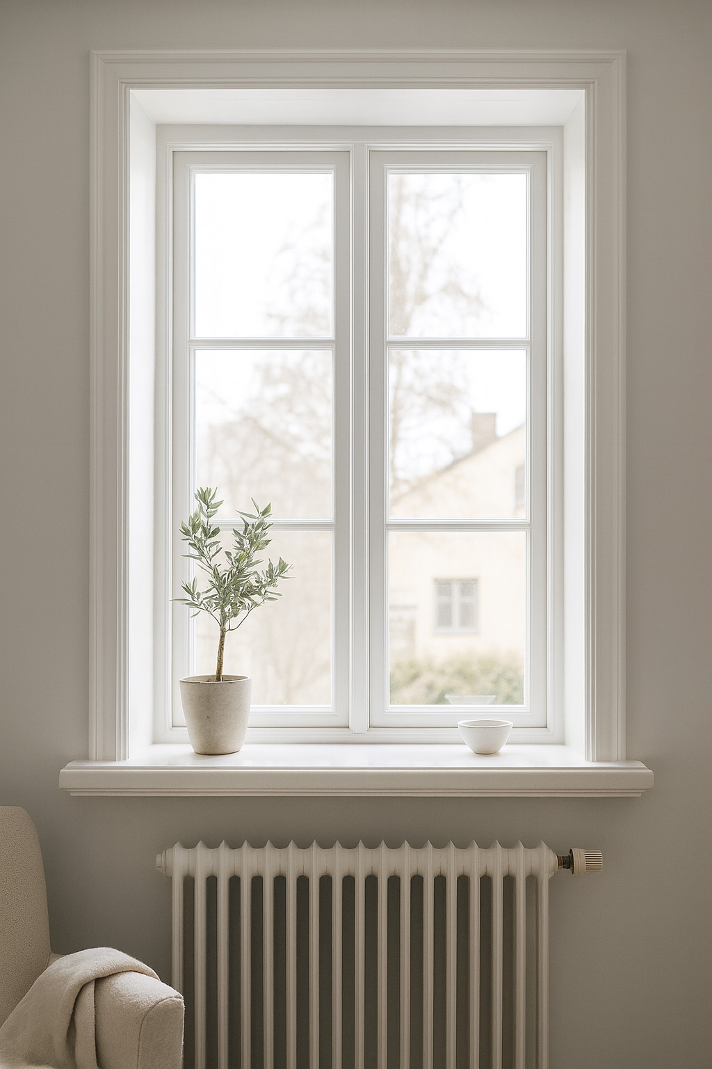 Fönsterbräda Sekelskifte vit inbyggd - Med ventilationshål - 3